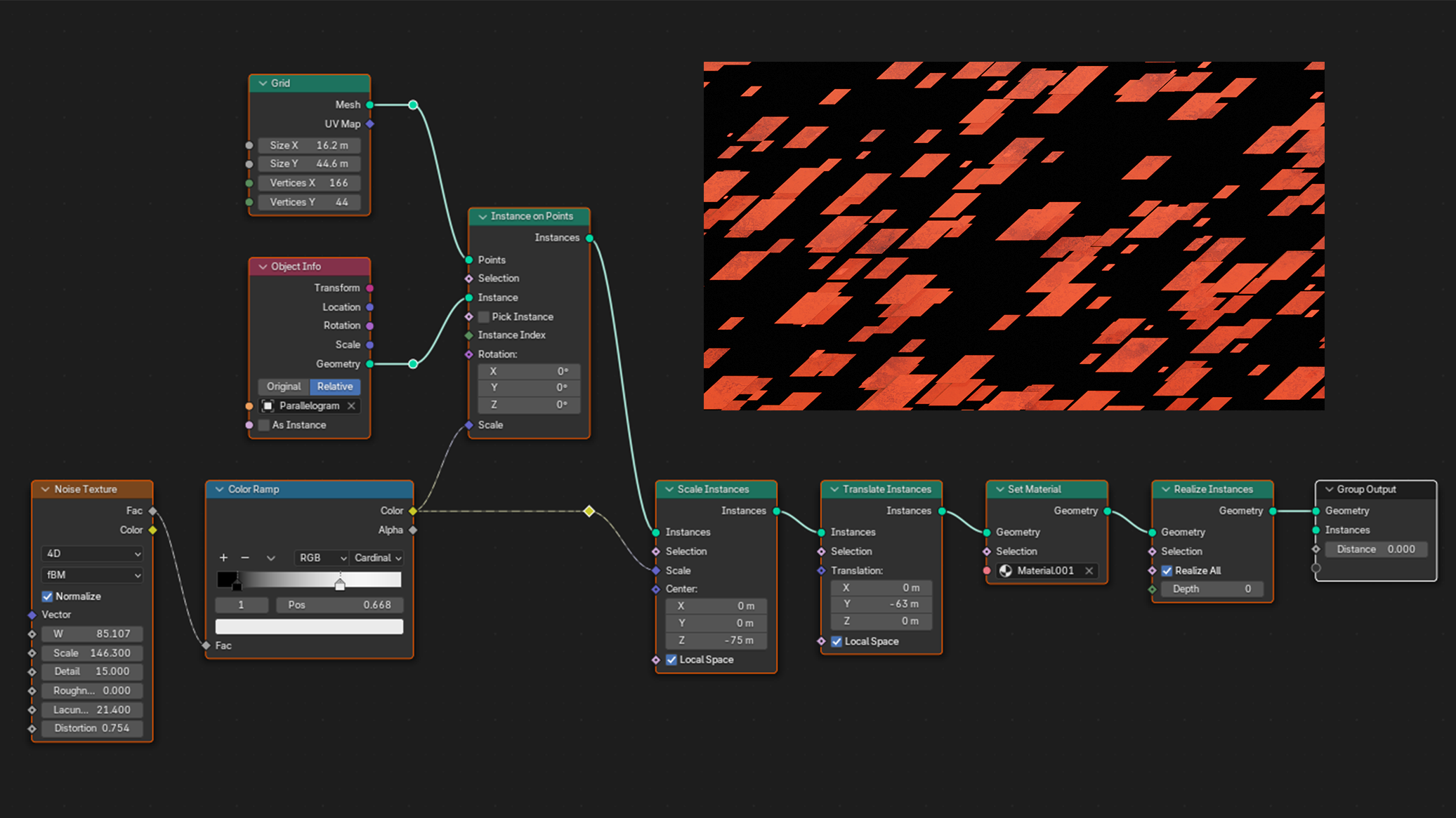 Blender geometry nodes workflow screenshot